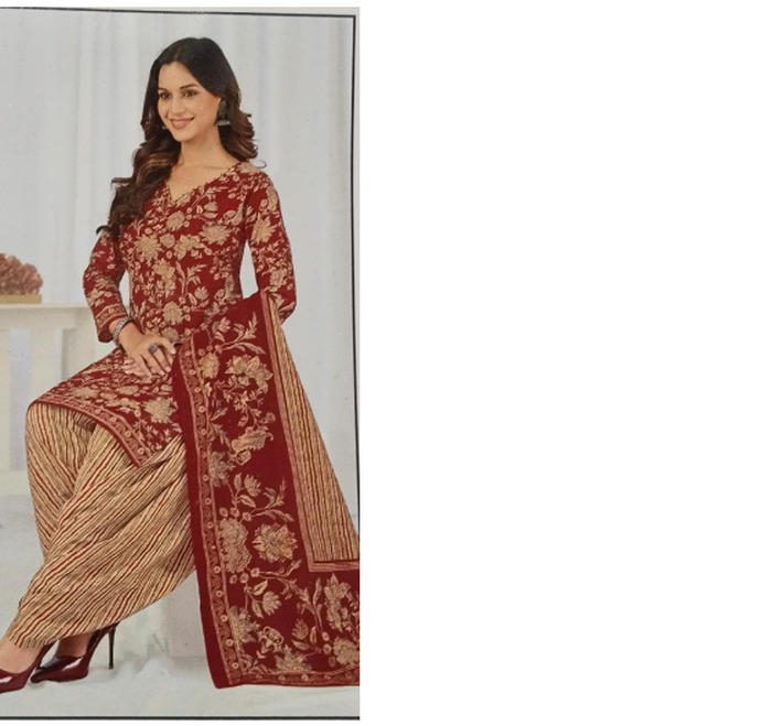 Maroon floral Patiala suit