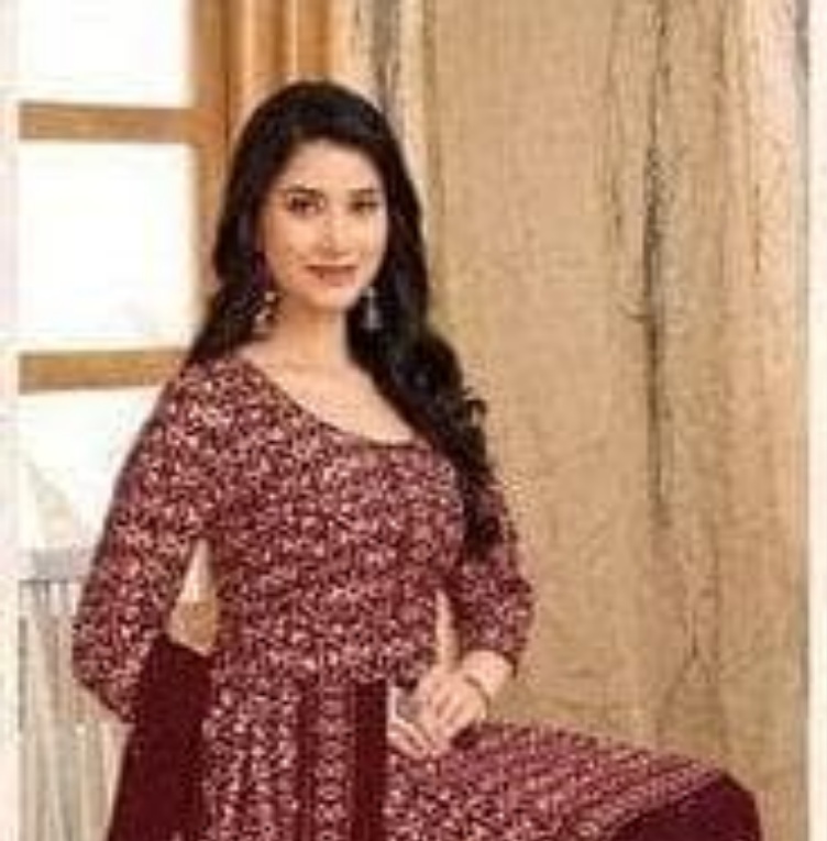 Maroon printed pure cotton salwar suit